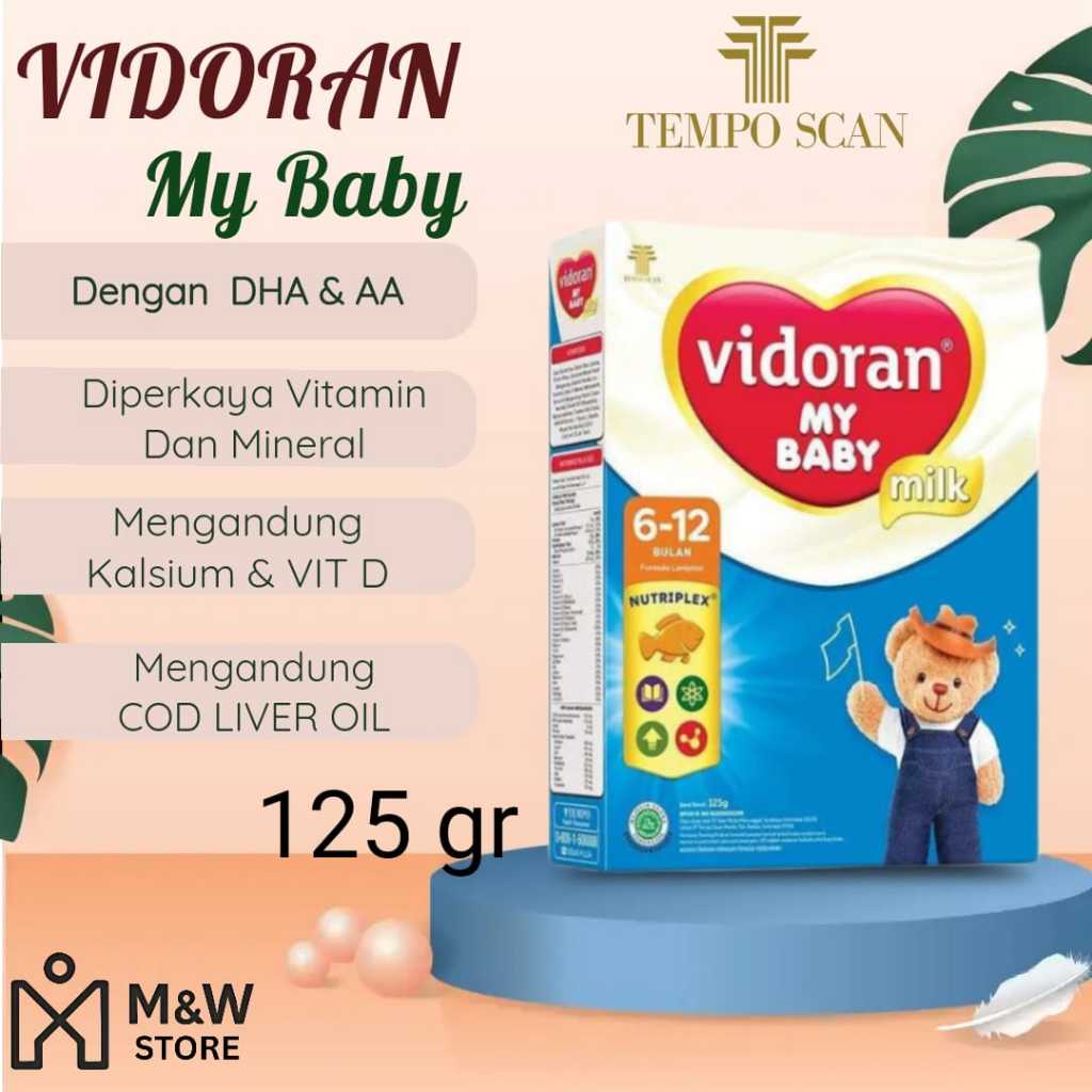 Vidoran My Baby 6-12 Bulan 125 gram/susu bayi/susu formula