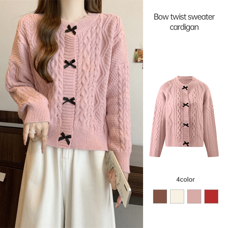 Cardigan Crop Lucu Cardigan Knit Premium Cardigan Rajut Korea Cardigan Rajut Tebal Lengan Panjang Pa