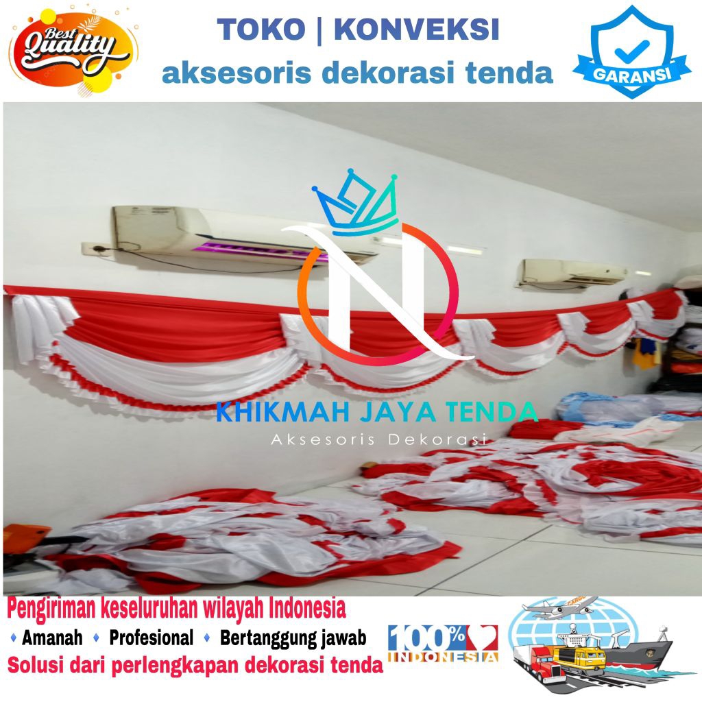 RUMBAI TENDA MERAH PUTIH SPESIAL HUT RI INDONESIA BARANG ASLI TERBARU