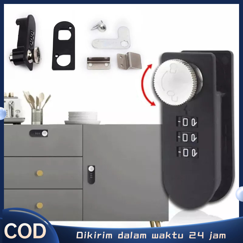 3 Digit Kunci Lemari Plastik Konci Lemari Kunci Lemari Kode Angka Kunci Pintu Lemari Keamanan Dokume