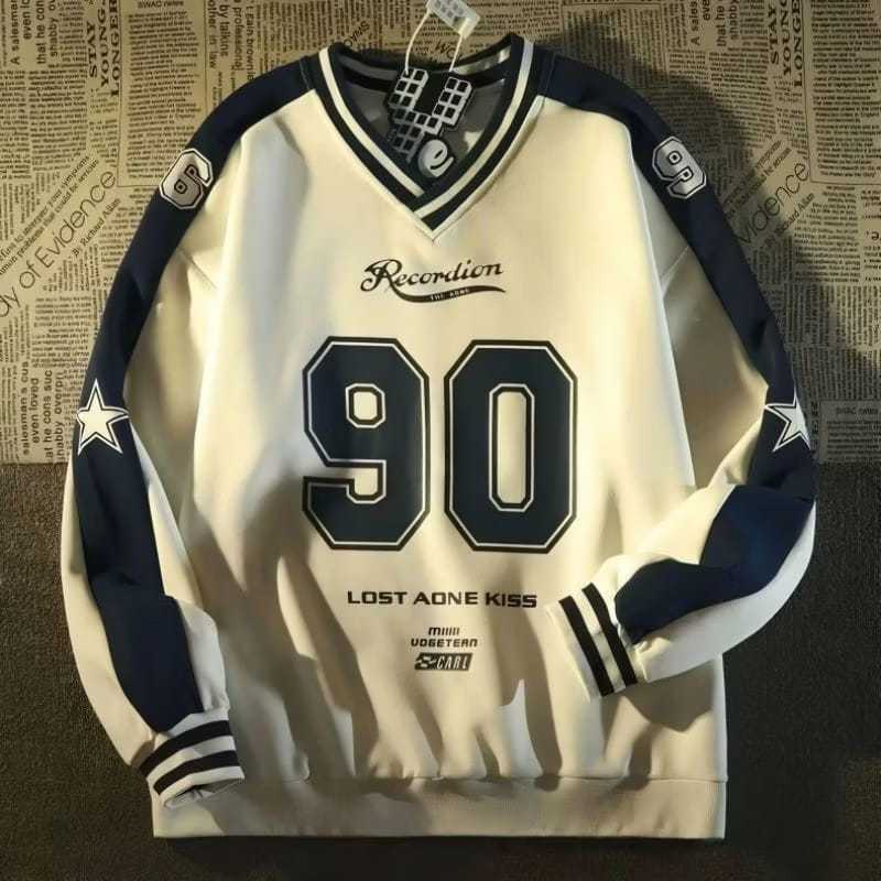 Sweater V Neck Big Size ( S - 6XL ) LOST AND KISS CARL 90 Jaket Pria Wanita M L XL XXL 3XL 4XL 5XL 6