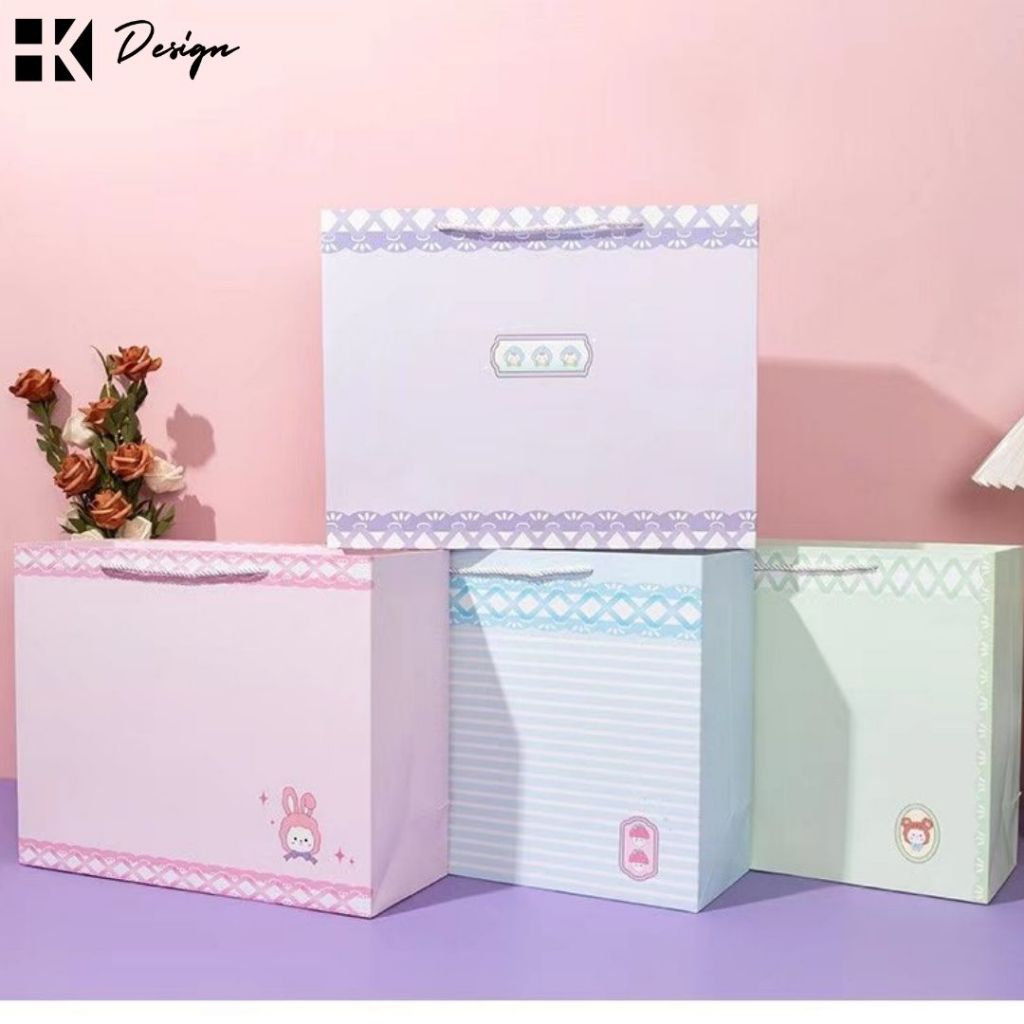 

[ 33974 ] Paperbag kertas tutup pita motif Ukuran 42*33*15 Tas Kado motif Paperbag Motif Goodie Bag