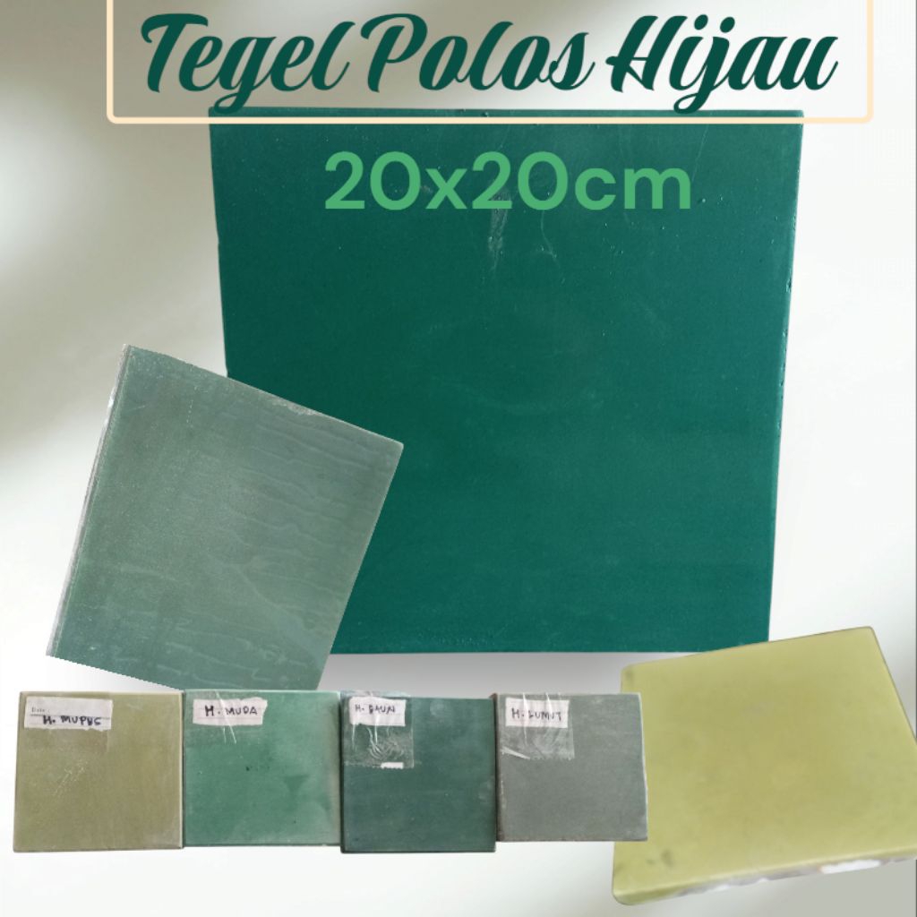 Tegel / Tekel Hijau Polos Ubin Keramik Lantai Jadul 20x20cm