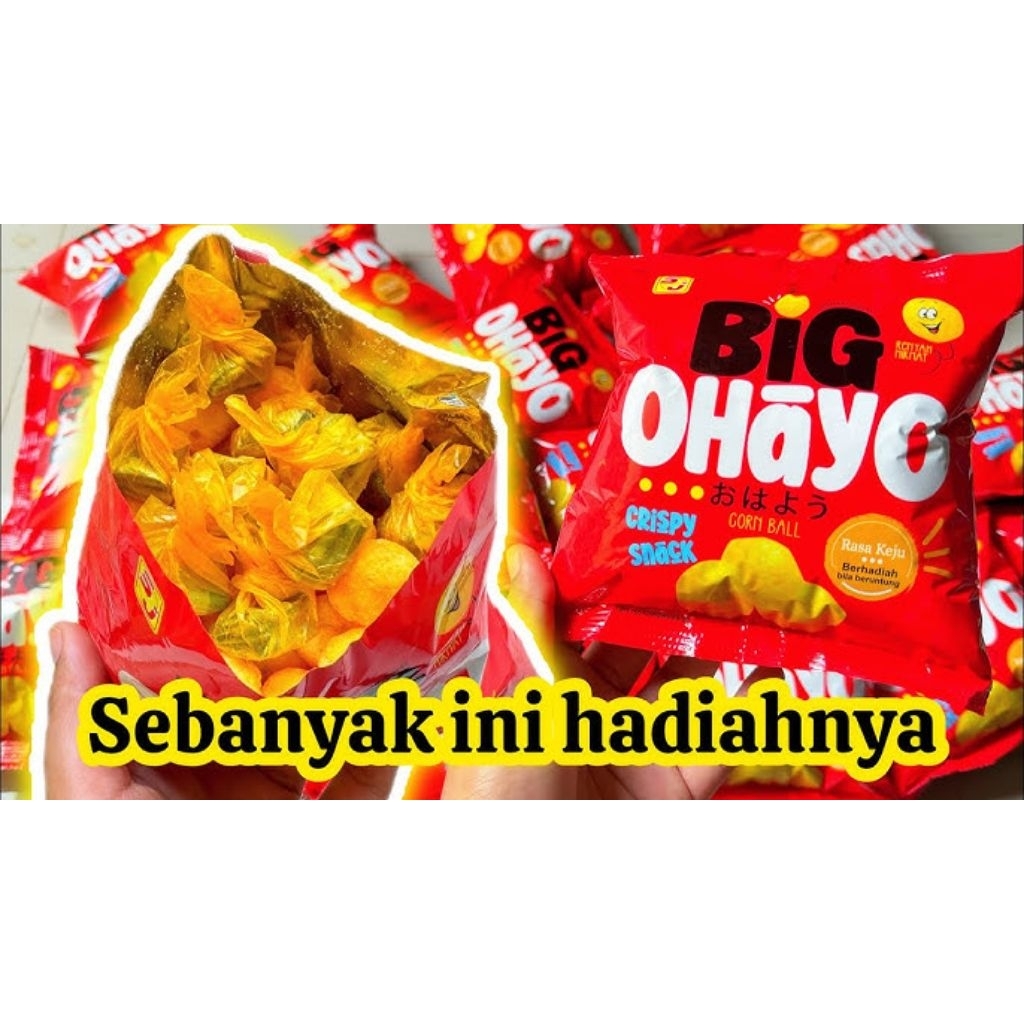 

Ciki Big ohayo berhadiah uang tunai - Ciki berhadiah uang - 1 Renceng isi 10 pcs