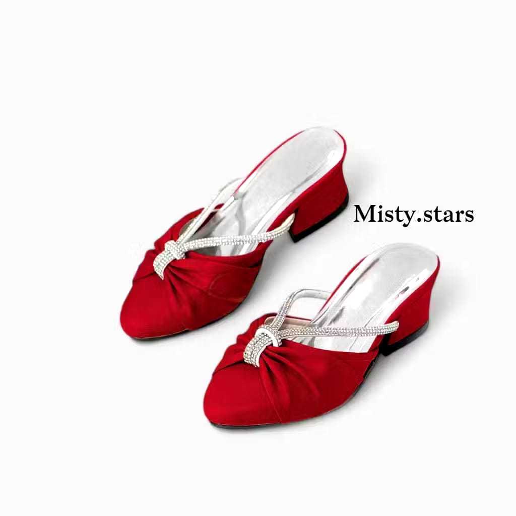 Sandal Anak Peremuan Hak Kaca Tinggi Hak Shandal Sepatu Sandal Hill Heel Ank Kecil Sol Empuk Fashion