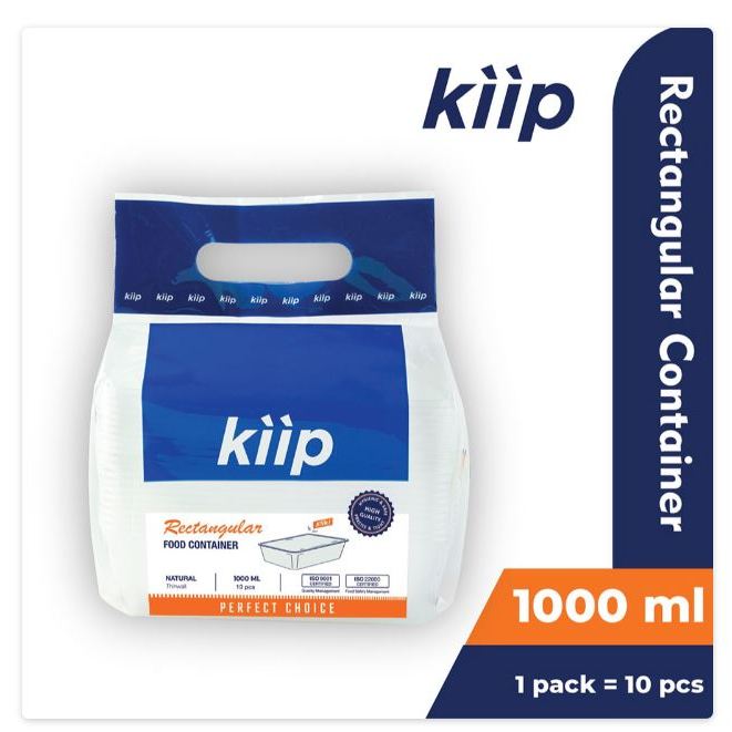 kiip rectangular thinwall (10's) 1000ml