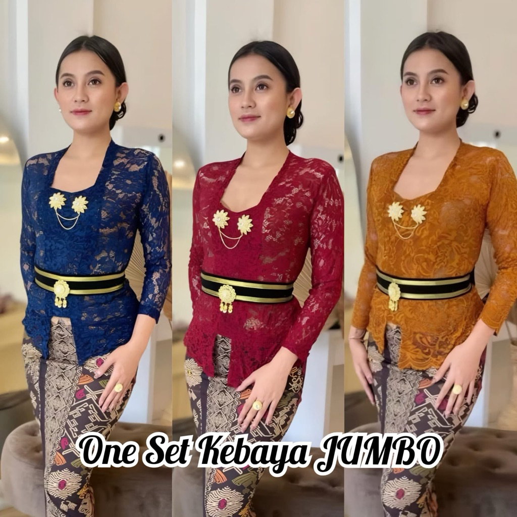 JUMBO ONESET KEBAYA BROKAT SOFIA BIG SIZE/Setelan Kebaya BIGSIZE LD 130 Set Kebaya Bali Wanita Wisud