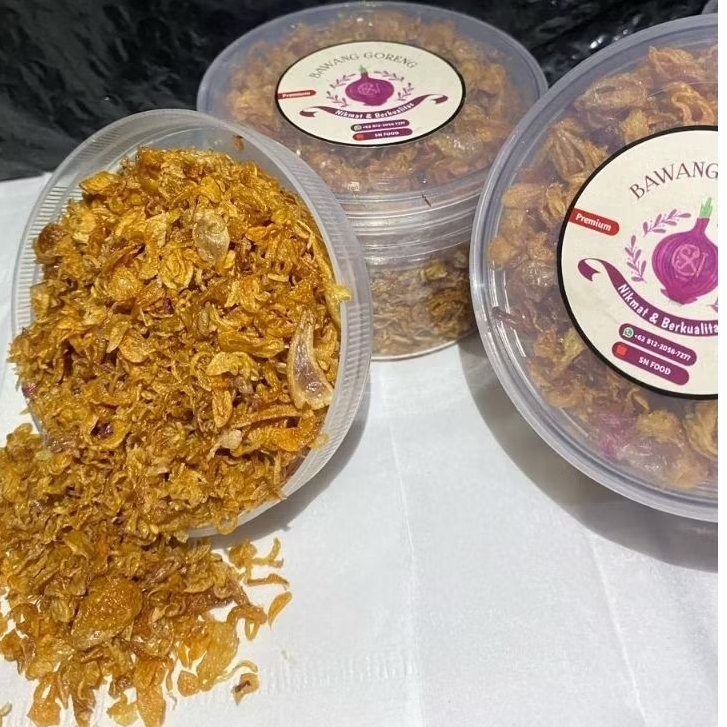 

BAWANG GORENG PREMIUM SN FOOD,PAKET D ISI 5 TOPLES,TANPA MSG,TANPA PENGAWET,MURNI