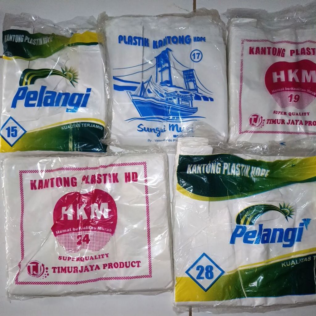 Kantong Plastik Kresek Putih Susu Tebal Uk 15, 17, 19, 24, 28, 35, 40, 50