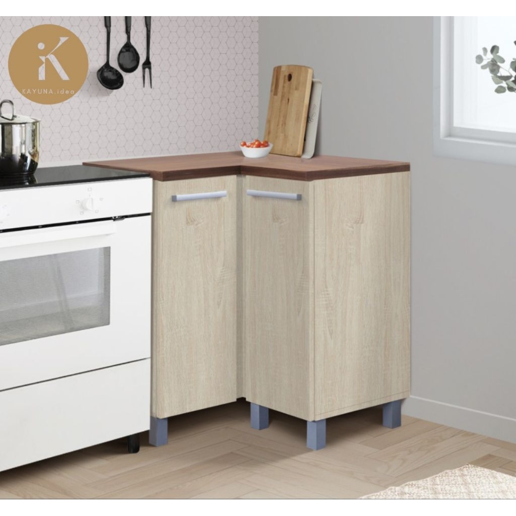 KAYUNA.idea Denver Kitchen Set Kayu CBCD 915/Lemari Dapur Bawah 2 Pintu/Lemari Dapur Bawah Sudut 2 P