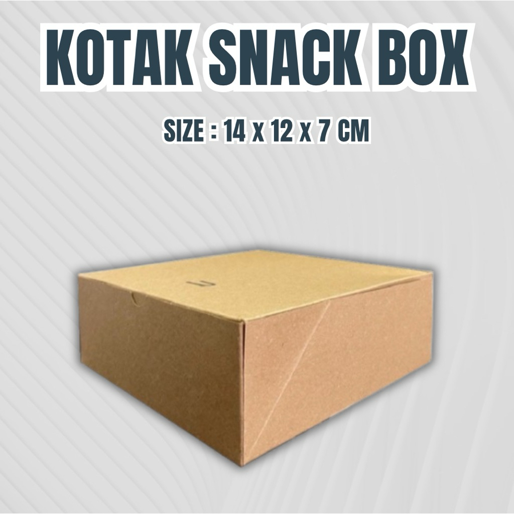 

Kemasan 14 x 12 x 7 cm Dus Snack Kotak Kemasan Polos TEBALL TERMURAH non laminasi