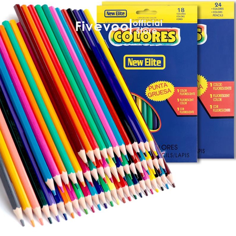 

FIVEVOO Pensil Warna/ Warna Superior Quality/ Color Pencils Mate /Warna Cerah 12/18/24