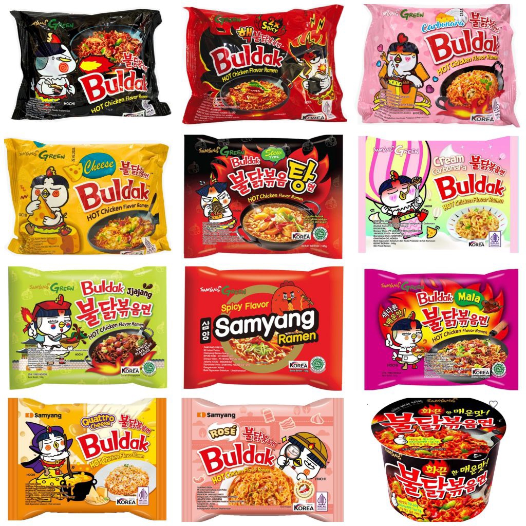 

SAMYANG Aneka Mie Instan Hot Chicken Ramen Original cup buldak jjajang carbonara cheese extra hot mala rose ayam stew