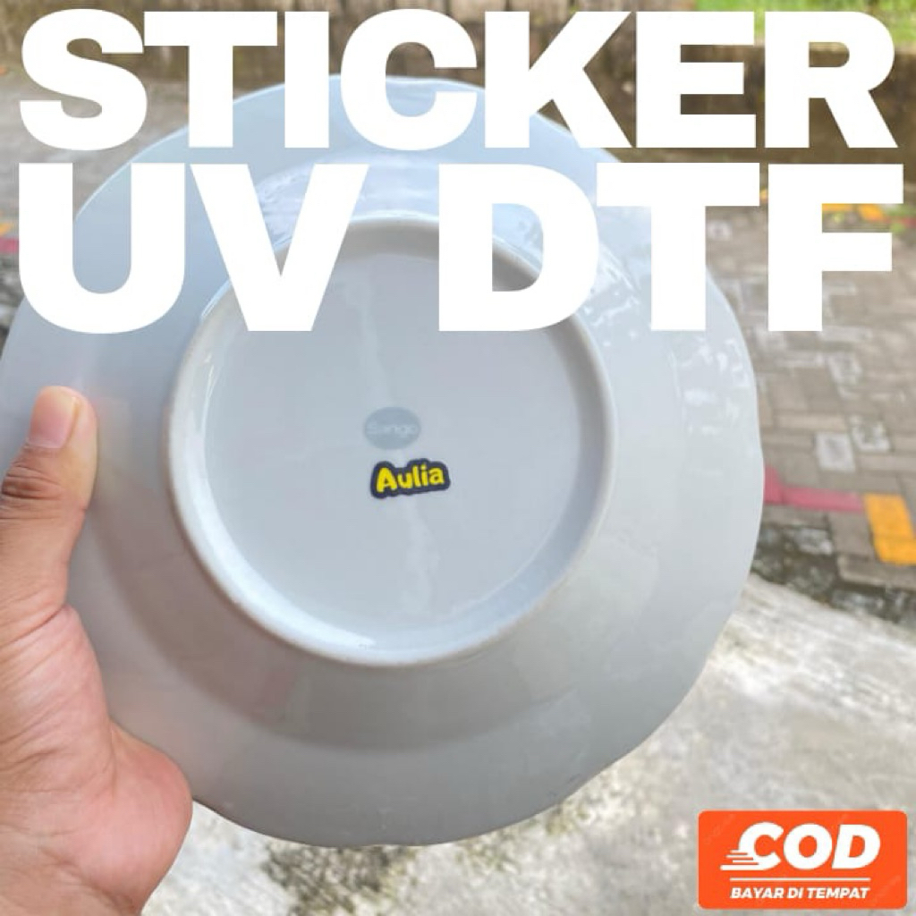 

Stiker Nama Piring Gelas Sendok Waterproof / /STIKER DTF UV / stiker waterproff / stiker perabot / stiker anti air / stiker timbul / stiker nama custom