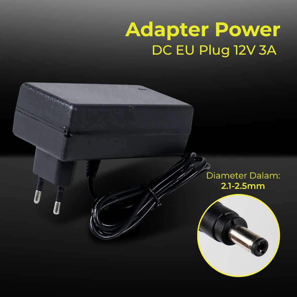 Adaptor 12V | Adaptor Lampu Led Strip | Adapter power dc eu plug 12V 3A | Adaptor Monitor |Adaptor