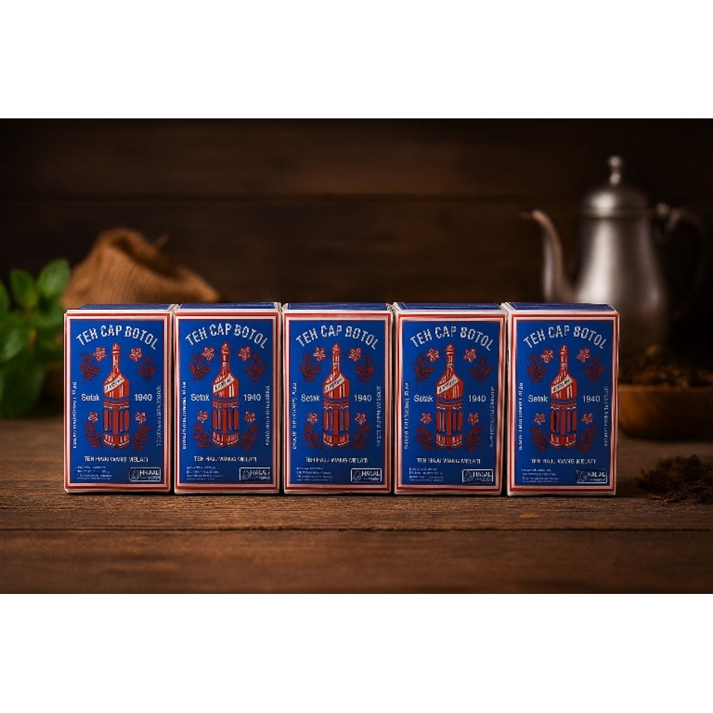 

Teh Bubuk Cap Botol Biru 40gr - 1 Pack Isi 10 pcs | Teh Wangi Melati Sejak 1940