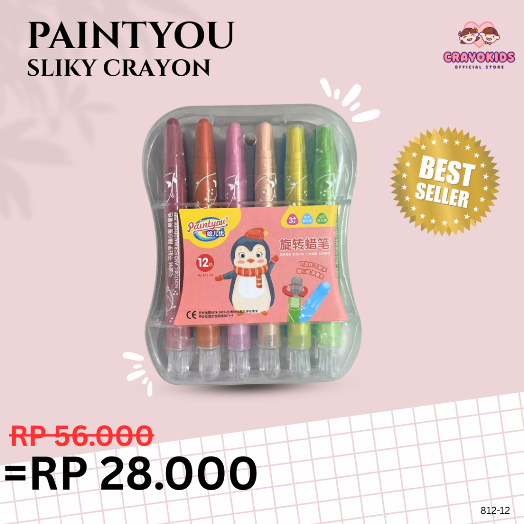 

CRAYOKIDS PAINTYOU ROTATING CRAYON 12 WARNA – Krayon Putar Praktis & Aman untuk Anak-anak