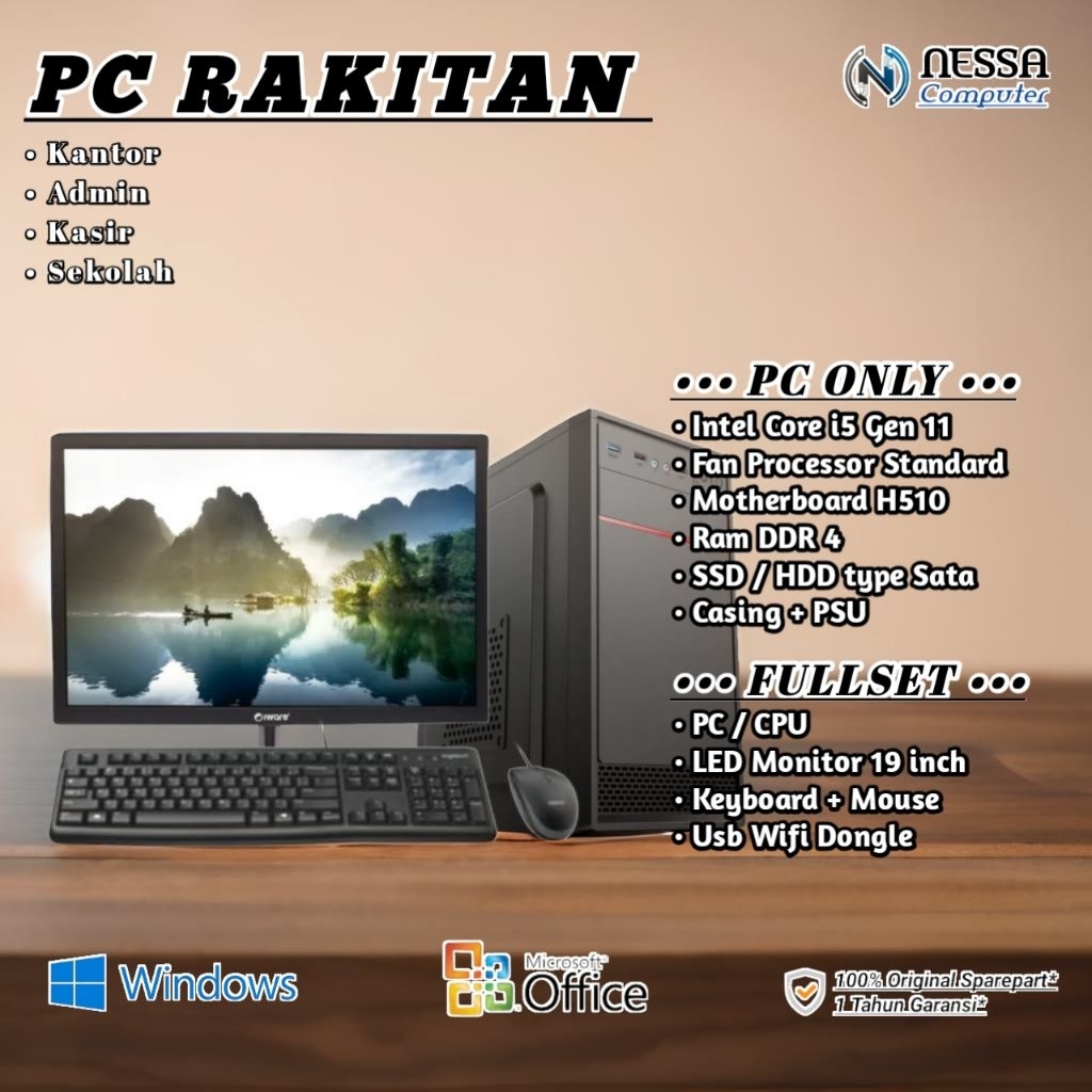 PC Rakitan Intel Core i5 11400 / 11400f Gen 11 - PC Only / Fullset - Garansi 1 Tahun