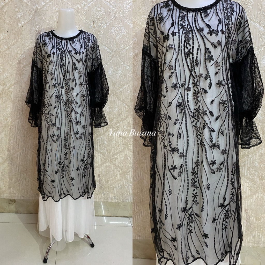 YUNA BUSANA - SAFIRA OUTER BLOUSE TUNIK FULL PAYET PREMIUM