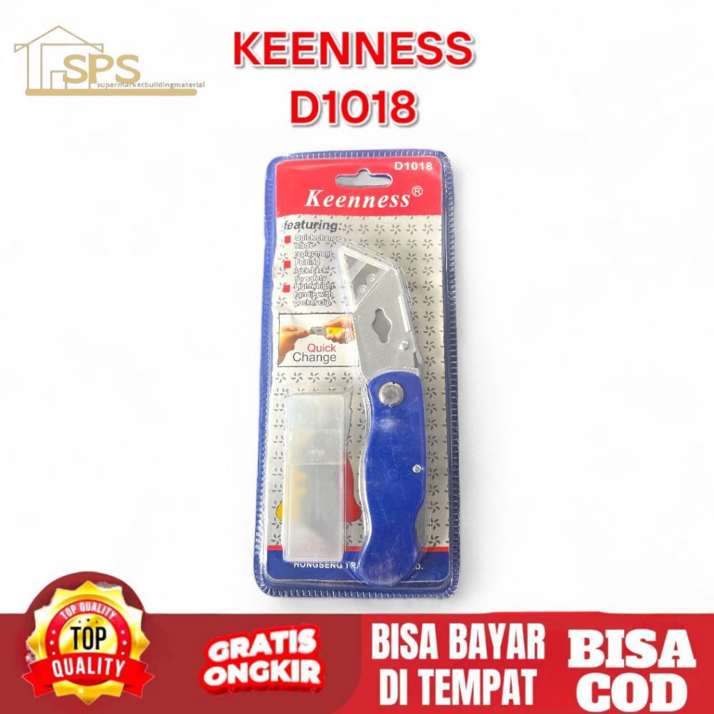 

KEENNESS PISAU POTONG CUTTER LIPAT PISAU PEMOTONG ISI REFFIL 5PCS D1018