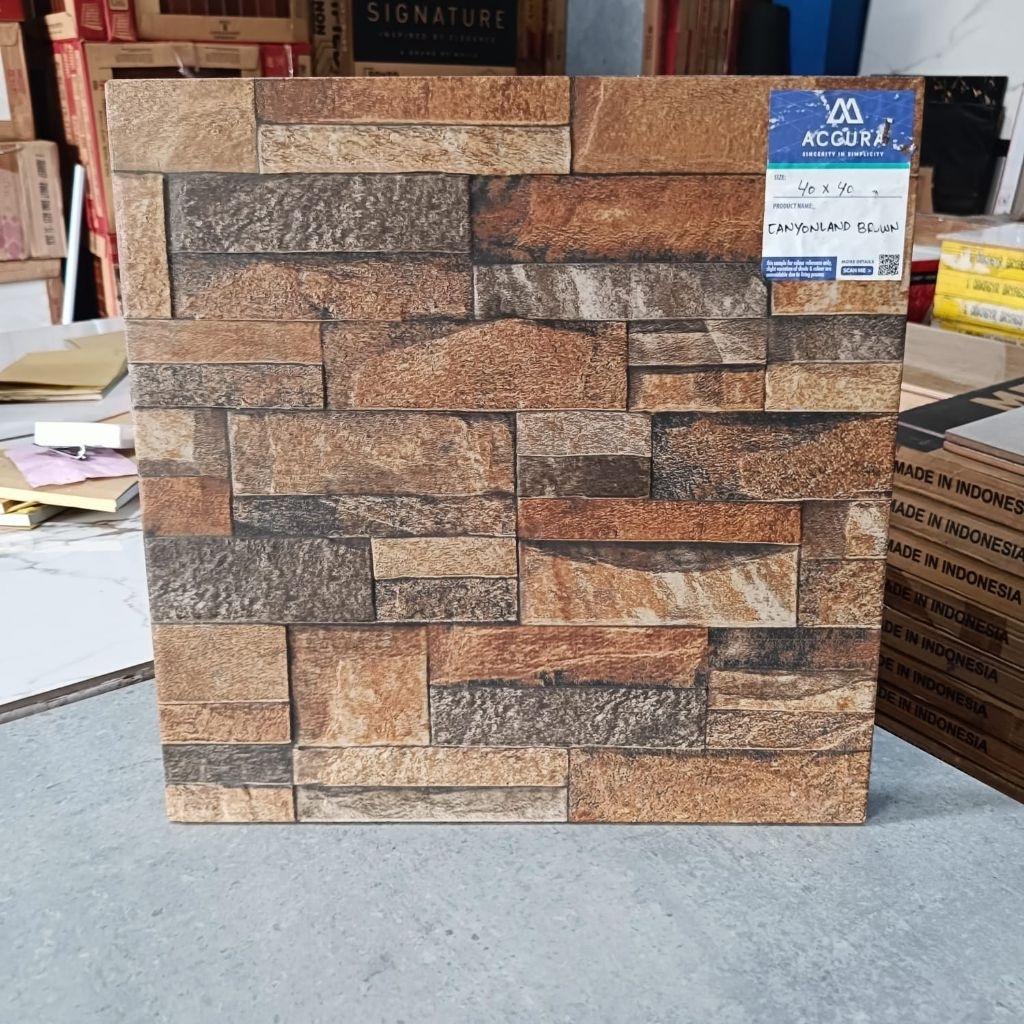 keramik lantai 40x40.Canyonland Brown/Accura