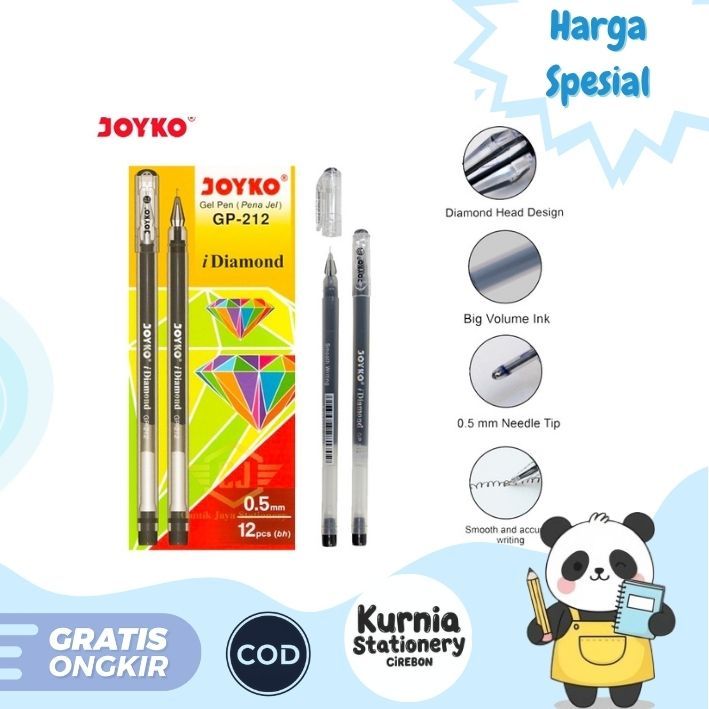 

Joyko Pulpen gel GP-212 iDiamond/0.5mm ( 1pak/12pcs )