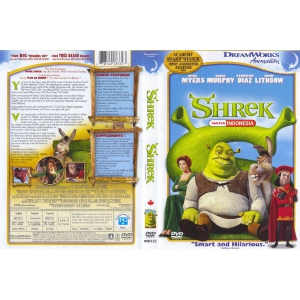 Kaset DVD cartoon Shrek Dubbing Bahasa Indonesia-kaset DVD anak anak terbaru