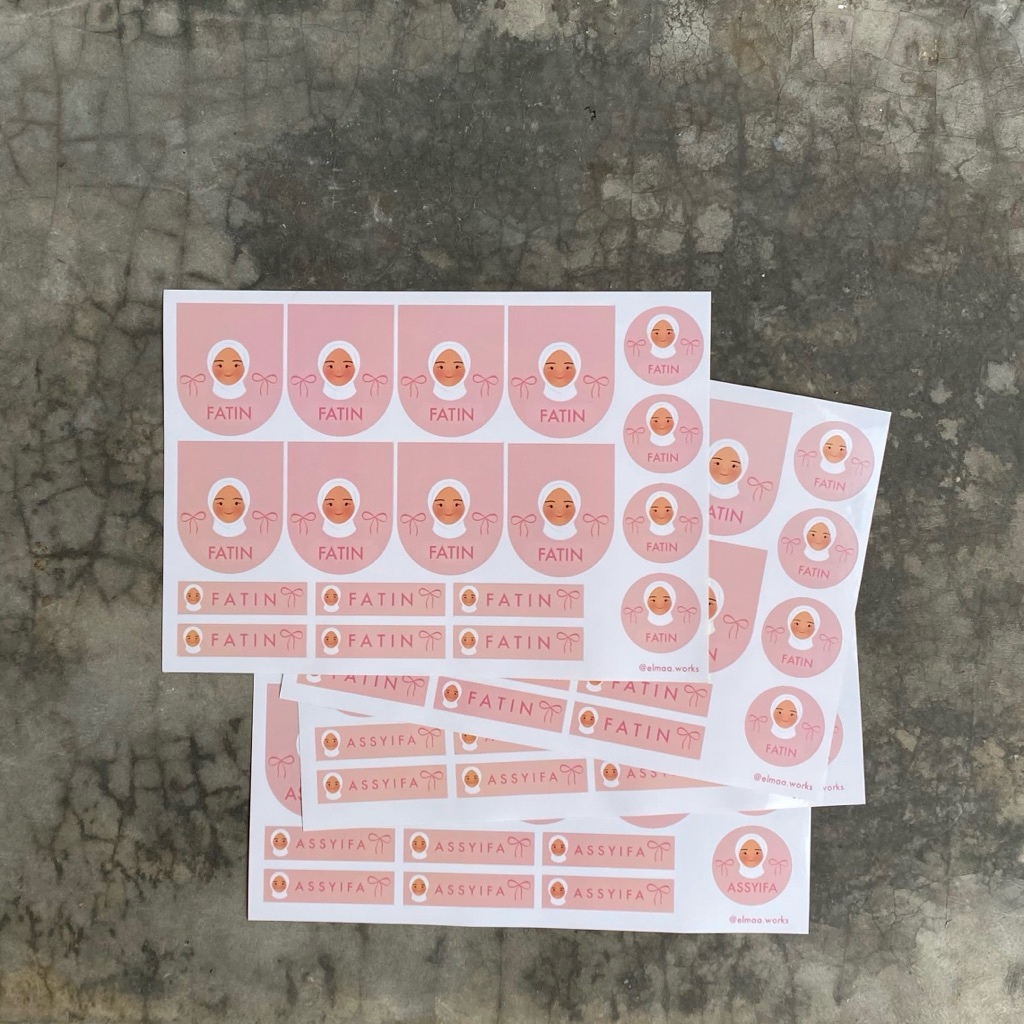 

custom sticker nama | @elmaa.works