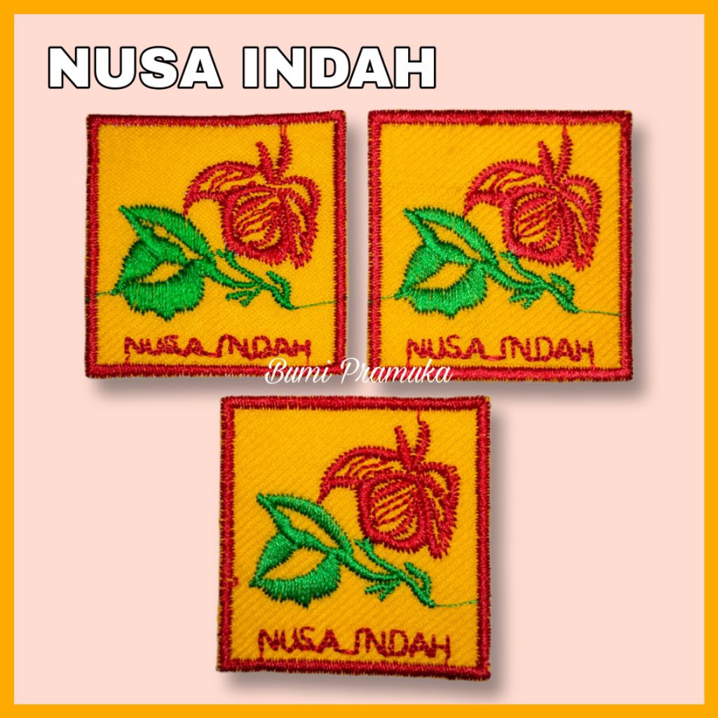 Tanda regu pramuka putri bordir bunga nusa indah Bet bordir tanda regu nusa indah