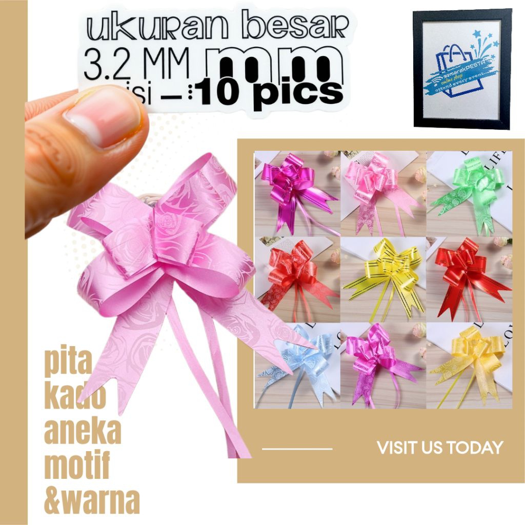

(10 pics pita kado motif 32mm) pita kado, pita tarik motif besar, pita parcel, pita hampers, pita kupu kupu, pita hadiah, pita gift box