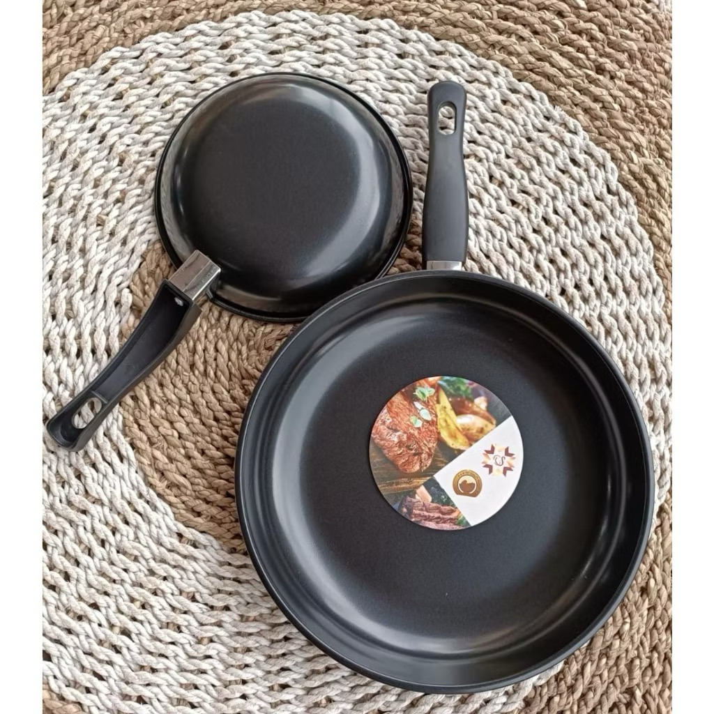 Frypan Set 2in1 Frypan Wajan Set Anti Lengket Teflon Set Anti Lengket Kwali Anti Lengket