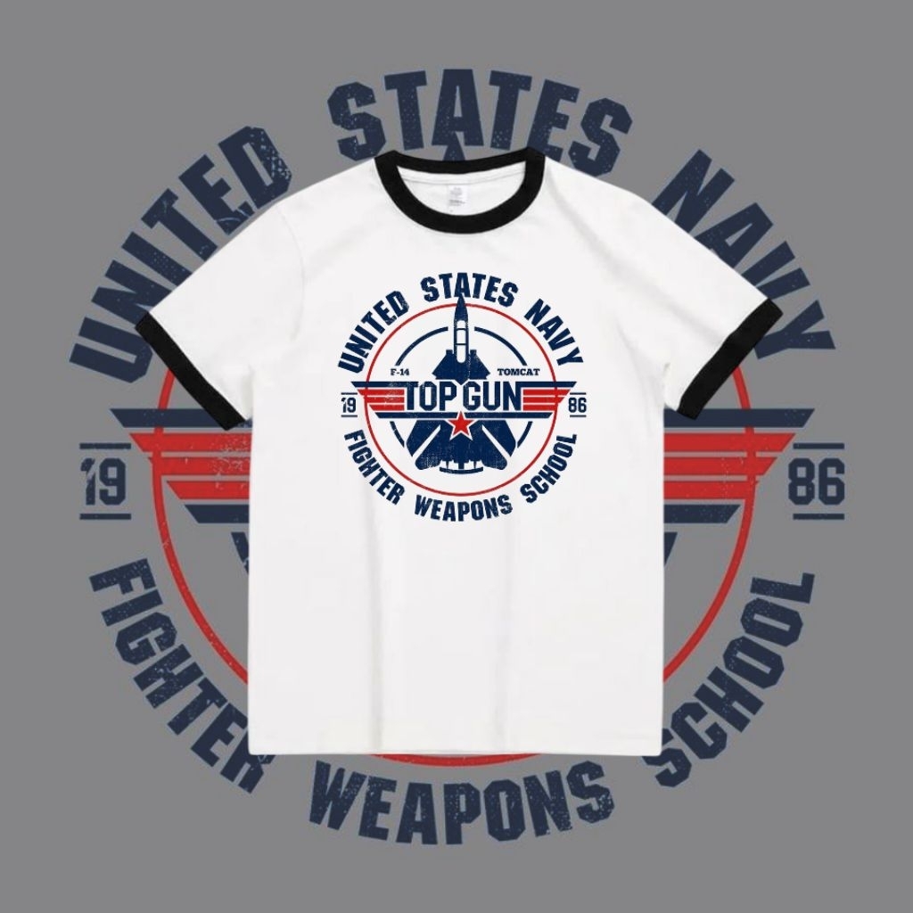 Kaos US ARMY T Shirt Military SPECIAL EDITION Vintage Design USN TOP GUN FIGHTER WEAPONS SCHOOL