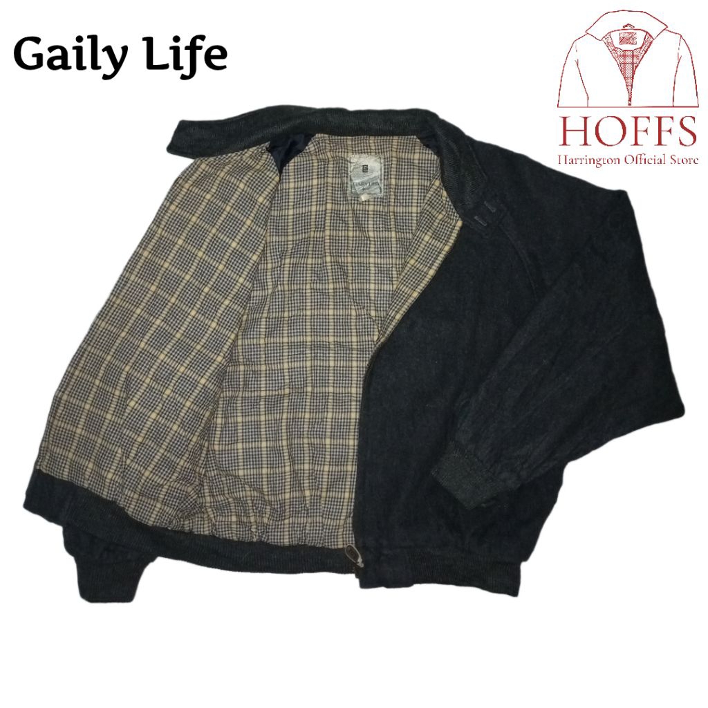 Gaily Life Wool Harrington Jacket Grey M 1GAILYLFLIEOOL