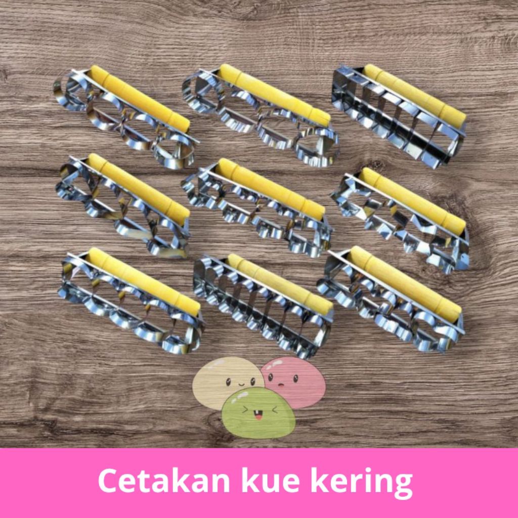 Cetakan Kue Kering Kastengel/ Kue Kacang Persegi Panjang/ Bulat/ Bintang/ Bunga