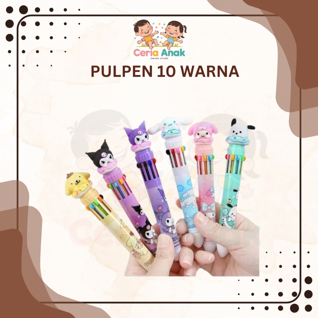 

PULPEN SANRIO 10 WARNA UNIK ALAT TULIS SEKOLAH IMUT LUCU SOUVENIR MURAH