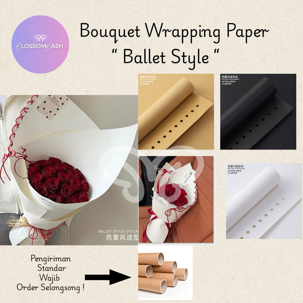 

[Per Pack] Ballet Style Wrapping Buket / Kertas Buket gaya balet / kertas pembungkus bunga
