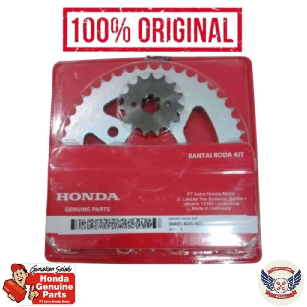 06401K45N01 Paket Rantai Roda Kit Gear Set - CB150R Led K15G V1 2015 - 2018 CBR150R Bola Lampu K45A 