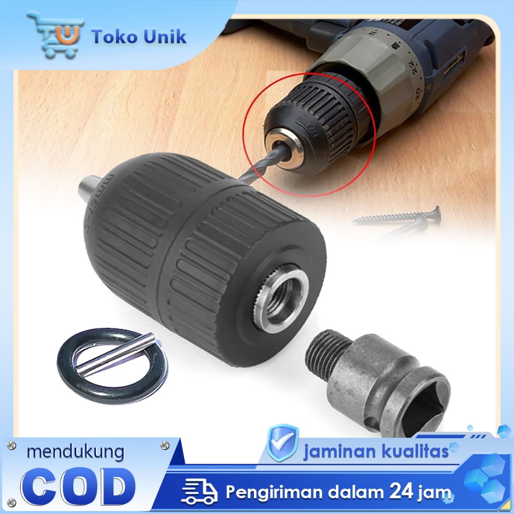 Kepala Bor Drill Chuck 13mm Adapter Bor impact Kepala Bor Impact Wrench Listrik Chuck Bor Metal