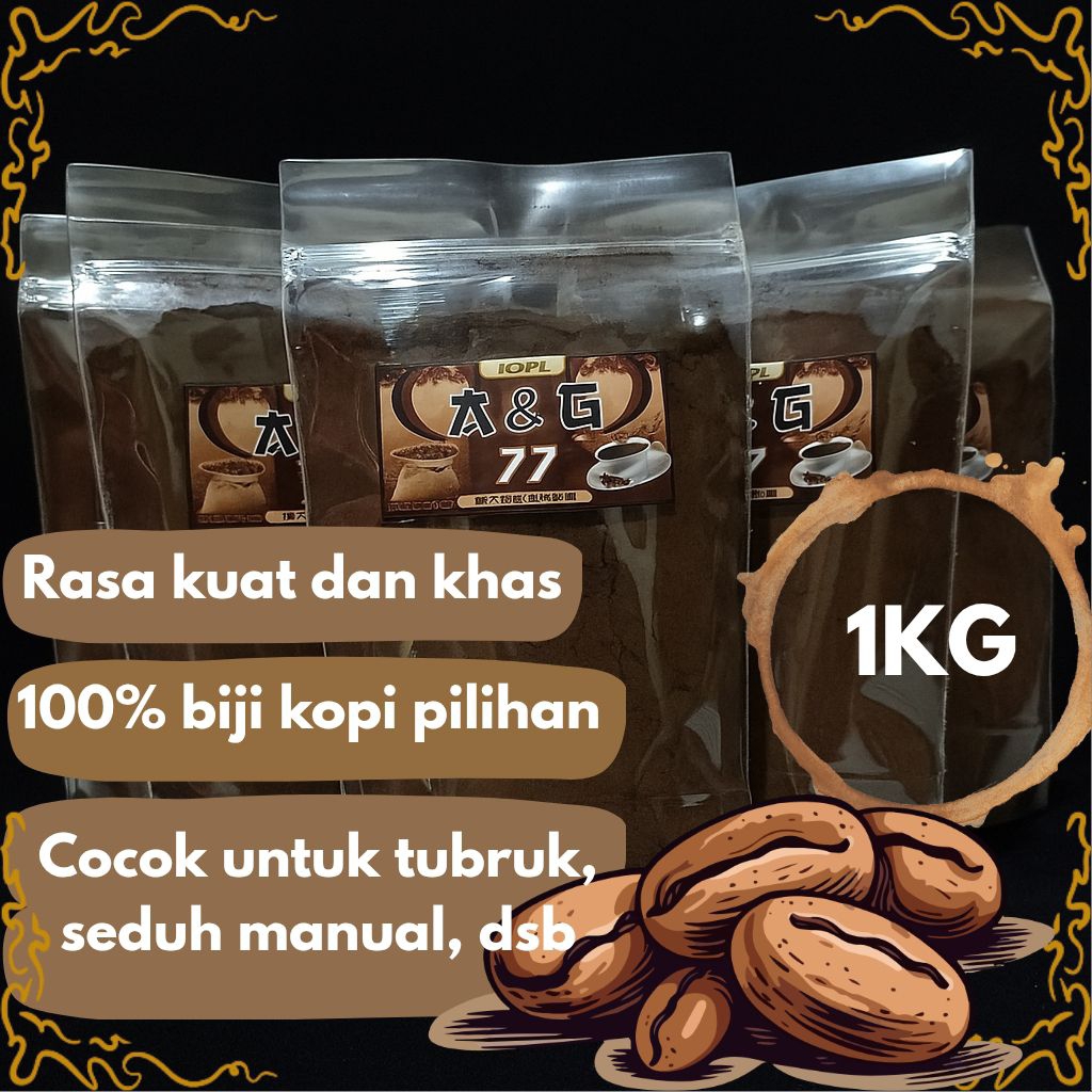 

Kopi Bubuk Hitam 1000gr/1kg – Wangi, Pekat, Mantap untuk Seduhan Pagi