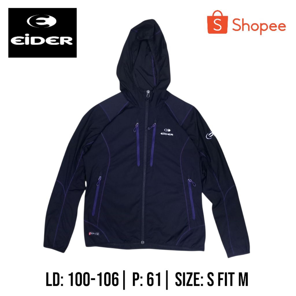 Jaket Outdoor Waterpfroop Hitam Eider Like New Size S fit M