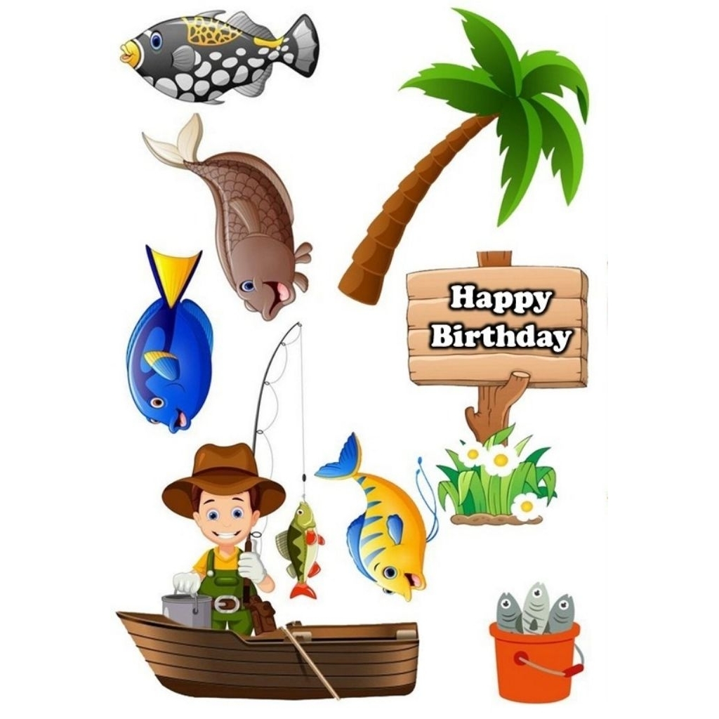 Part 2 | Topper MANCING MANIA Custom Nama/ Hiasan Cake Tema MEMANCING