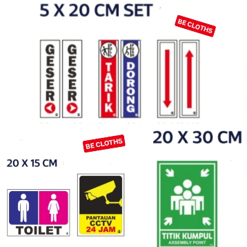 

Acrylic Sign Label Toilet CCTV - Akrilik Label Sign Geser Set Tarik Dorong Set
