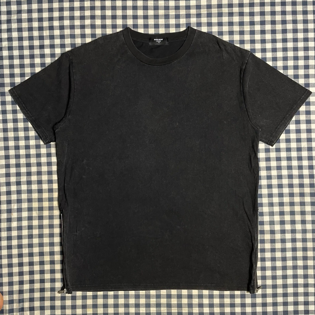 T-Shirt / Baju Kaos Pria BLACK OF EXIT Half Zipper size XXL warna hitam