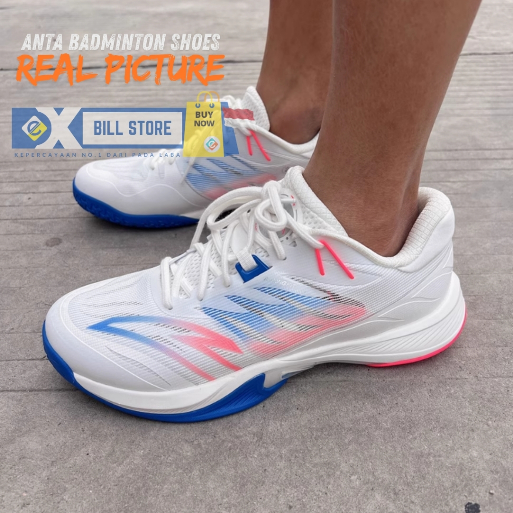 [EXBILL] Sepatu Bulutangkis ANTA Qingyi Pria Wanita Antiselip dengan plat Carbon Original Penyerap G