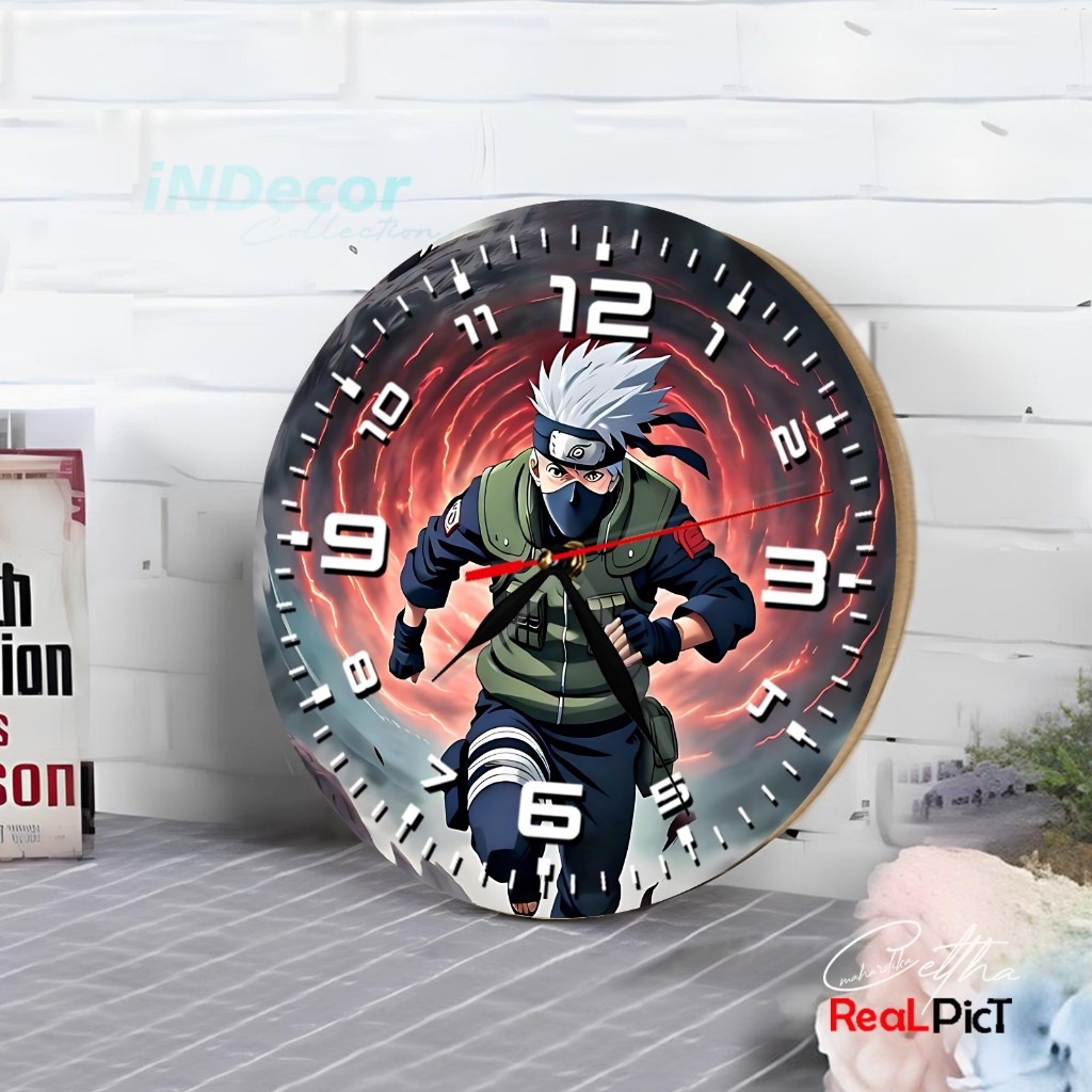 Andeline Dekor - Jam Dinding Kayu Bulat Anime Naruto / Hiasan Kamar Tidur Aesthetic
