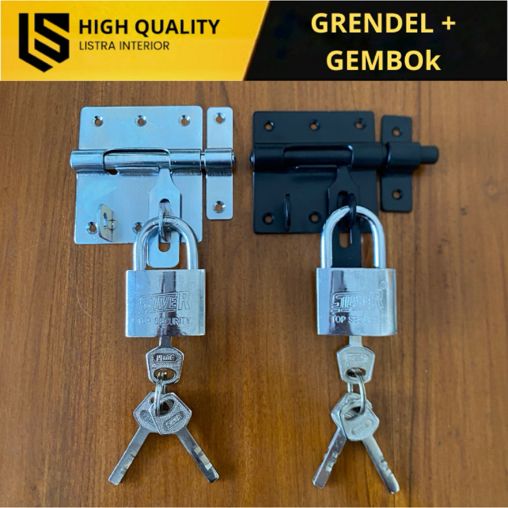 Set paket kunci pintu gembok pintu anti maling