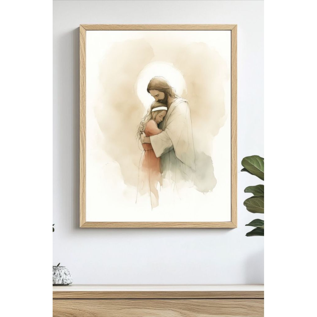 lukisan pelukan kasih sayang tuhan yesus