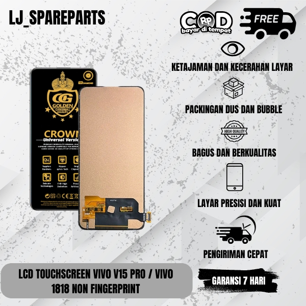 LCD TOUCHSCREEN VIVO V15 PRO / VIVO 1818 NON FINGERPRINT FULLSET COMPLETE ORIGINAL 100%