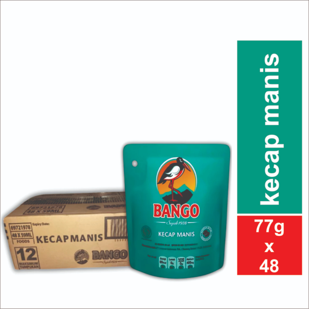 

BANGO KECAP MANIS 1 KARTON 48X77GR POUCH