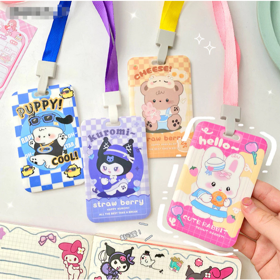 

ACC ID card holder tali lanyard transportasi motif kartun